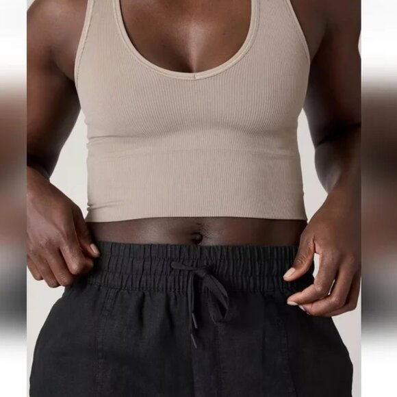 Athleta Retreat Linen High Rise Ankle Pant 851027 Women’s Size Medium Black - Picture 4 of 4